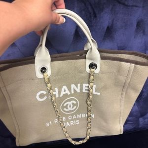 Authentic Chanel Deaville Canvas Tote